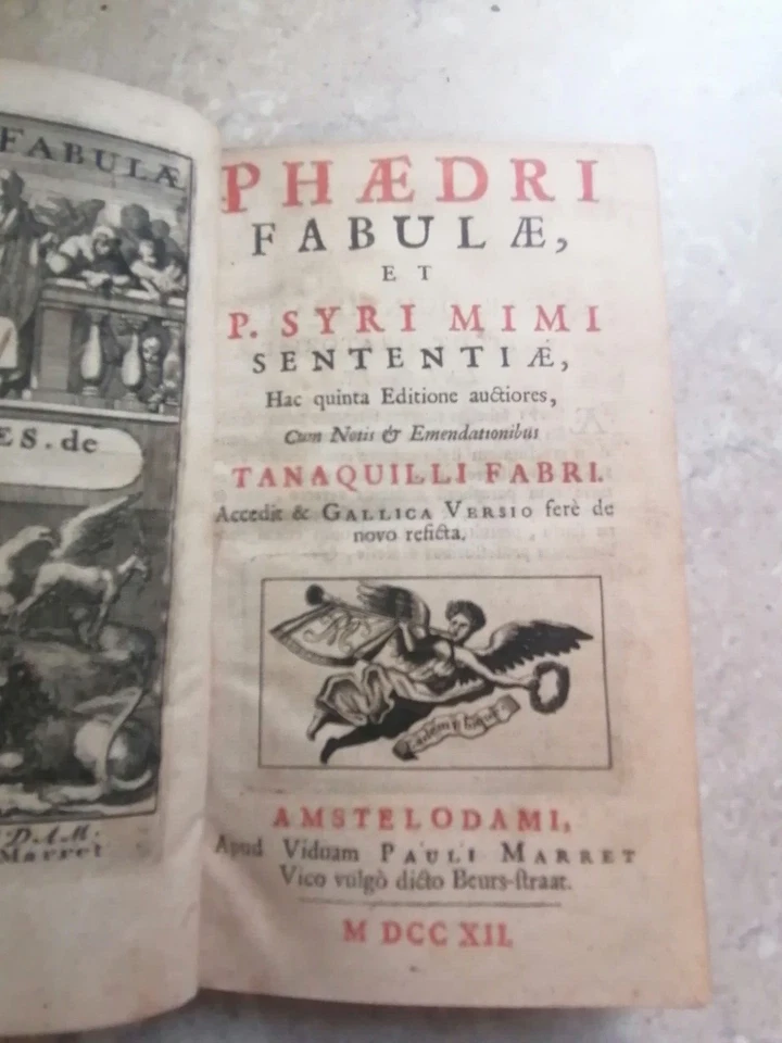 PHAEDRI FABULAE SYRI MIMI SENTENTIAE Phaedrus Fables plt  Marret Amsterdam 1712 - Image 4 of 4