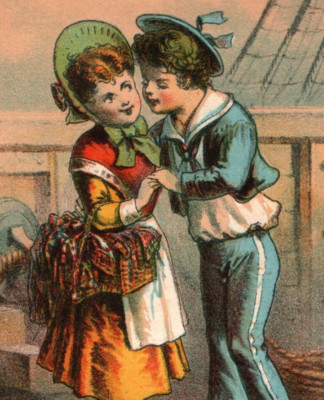 1880s Higgins' German Laundry Soap Ship Sailor Sweet Girl P73