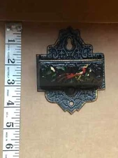 cast iron match holder wall hanging antique - painted -strike on side - great