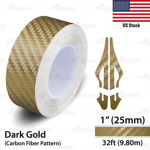 Vinyl Pinstriping Pin Car Styling Adhesive Tape Sticker CARBON FIBER DARK GOLD - Picture 21 of 27