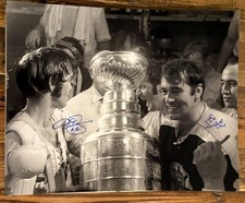 DEREK SANDERSON ED WESTFALL BOSTON BRUINS AUTOGRAPHED 16x20 Photo