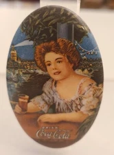 Vintage 1973 Coca-Cola Purse Pocket Mirror~Dated on Edge~2.75 x 1.75~Sealed 