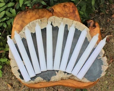 Lot of 10 x 6" Taper Spell Candles: WHITE (Pagan Wicca Altar Household)