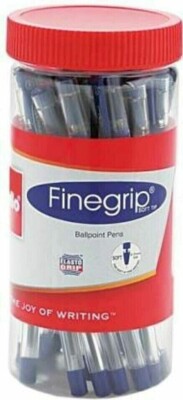 Cello Finegrip Ball Pen with 0.7mm tip for Smooth Writing - 25 Pens Jar -Blue