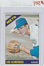 1966 TOPPS #589 LOU KLIMCHOCK NY METS TOPPS VAULT BLANK BACK PROOF ERROR RARE
