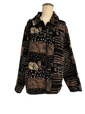 Coldwater Creek Floral Leaf Tapestry Reversible Jacket Size XL Lagenlook Artsy