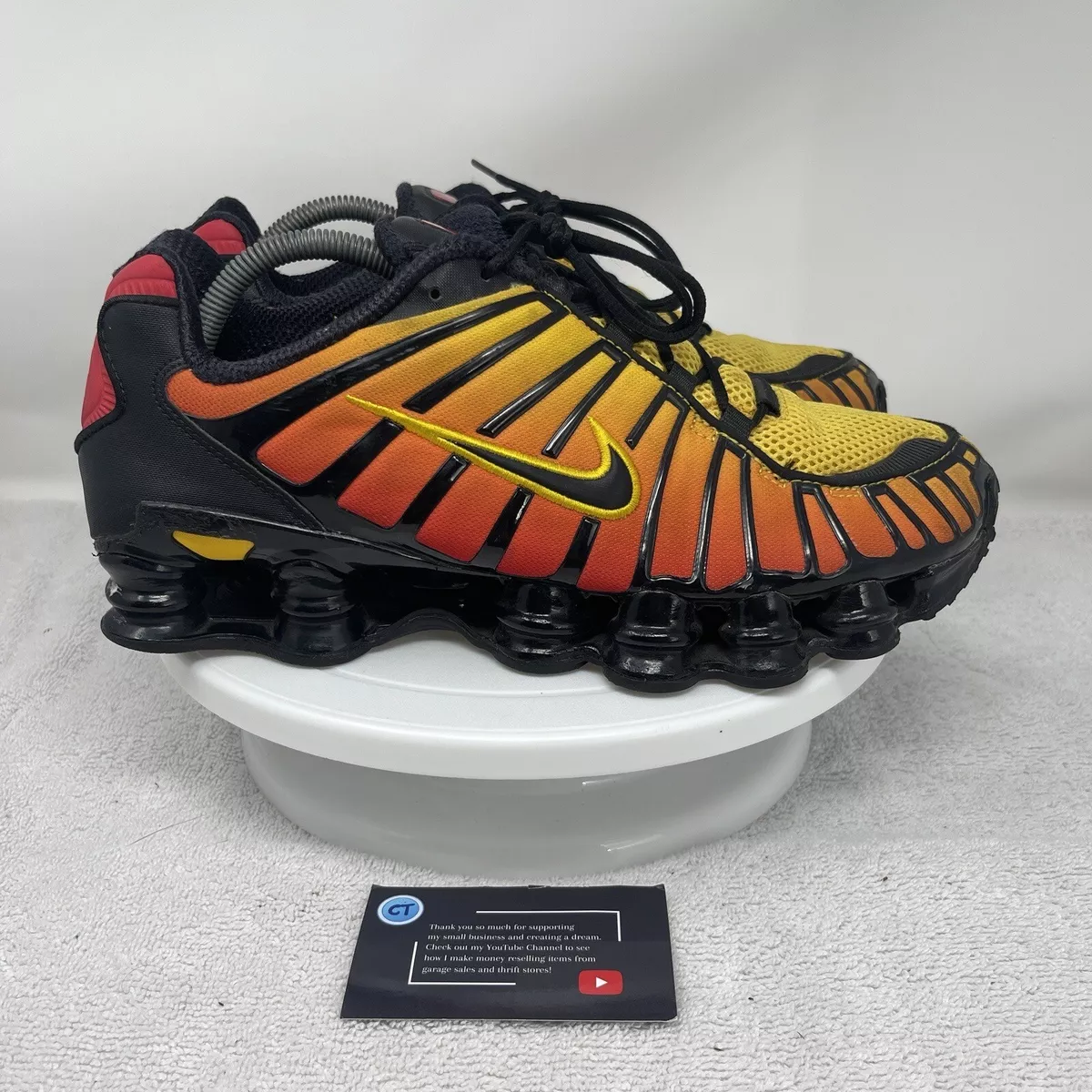 Nike Shox TL Sunrise Gradient AV3595 004 Men s Orange Black Athletic Shoes 9.5