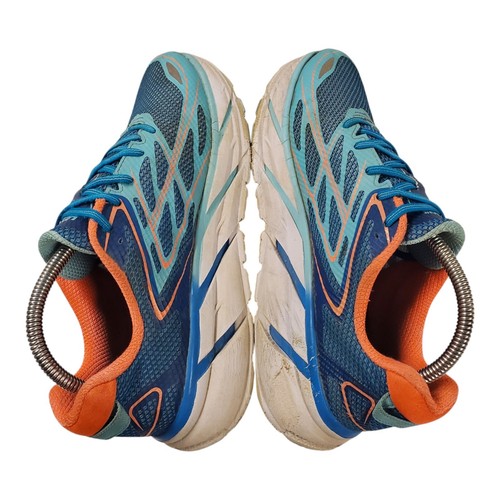 HOKA One One Shoes CLIFTON 3 Womens Size 9.5 Blue Orange Running Sneaker F27216K - Picture 6 of 11