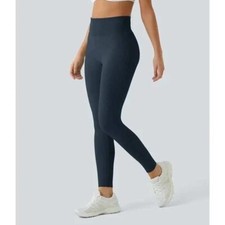 NWT Halara Seamless Flow 7/8 High Waisted Butt Lifting Leggings Peacoat Size L