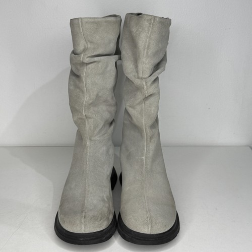 La Canadienne Boots Womens Sz 7.5 Gray Waterproof Suede Leather Slouchy Mid Calf - Picture 4 of 8