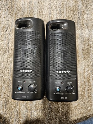 Vintage Sony SRS-57 - Portable Speaker System Includes 3.5 Mm Cables No Ac Adapt