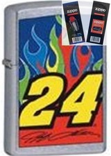 Zippo 24227 gordon big #24 nascar Lighter with *FLINT & WICK GIFT SET*