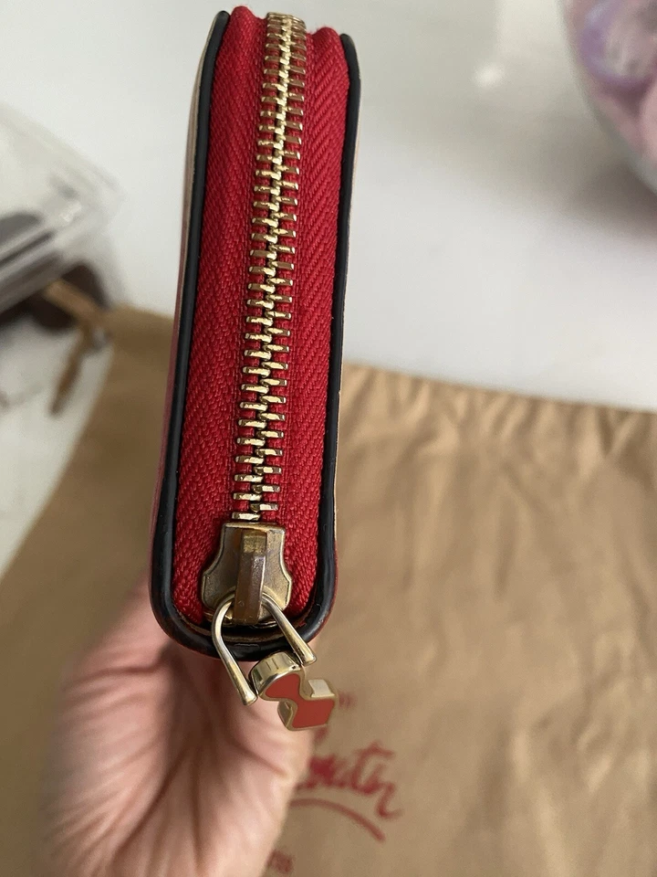 Cartera Larga Christian Louboutin, Cuero Marrón/Rojo Foto 2 de 4