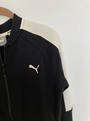 Puma Men’s Sweatshirt Zip Jacket Black White Sz M - Picture 3 of 5
