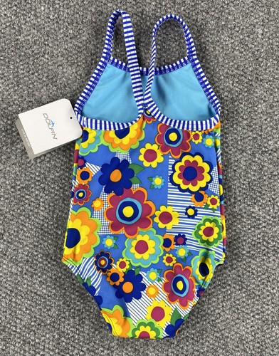 Dolfin Girls One Piece Swimsuit Flower Power Size 5 - Picture 2 of 10