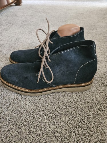 Stivali in pelle scamosciata blu navy Clarks da uomo Frelan Hi leggeri resistenti taglia 10M in perfette condizioni - Foto 3 di 8