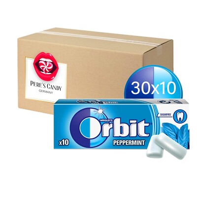 Original Wrigley`s Orbit PEPPERMINT Kaugummi   Zuckerfrei 30 x 10