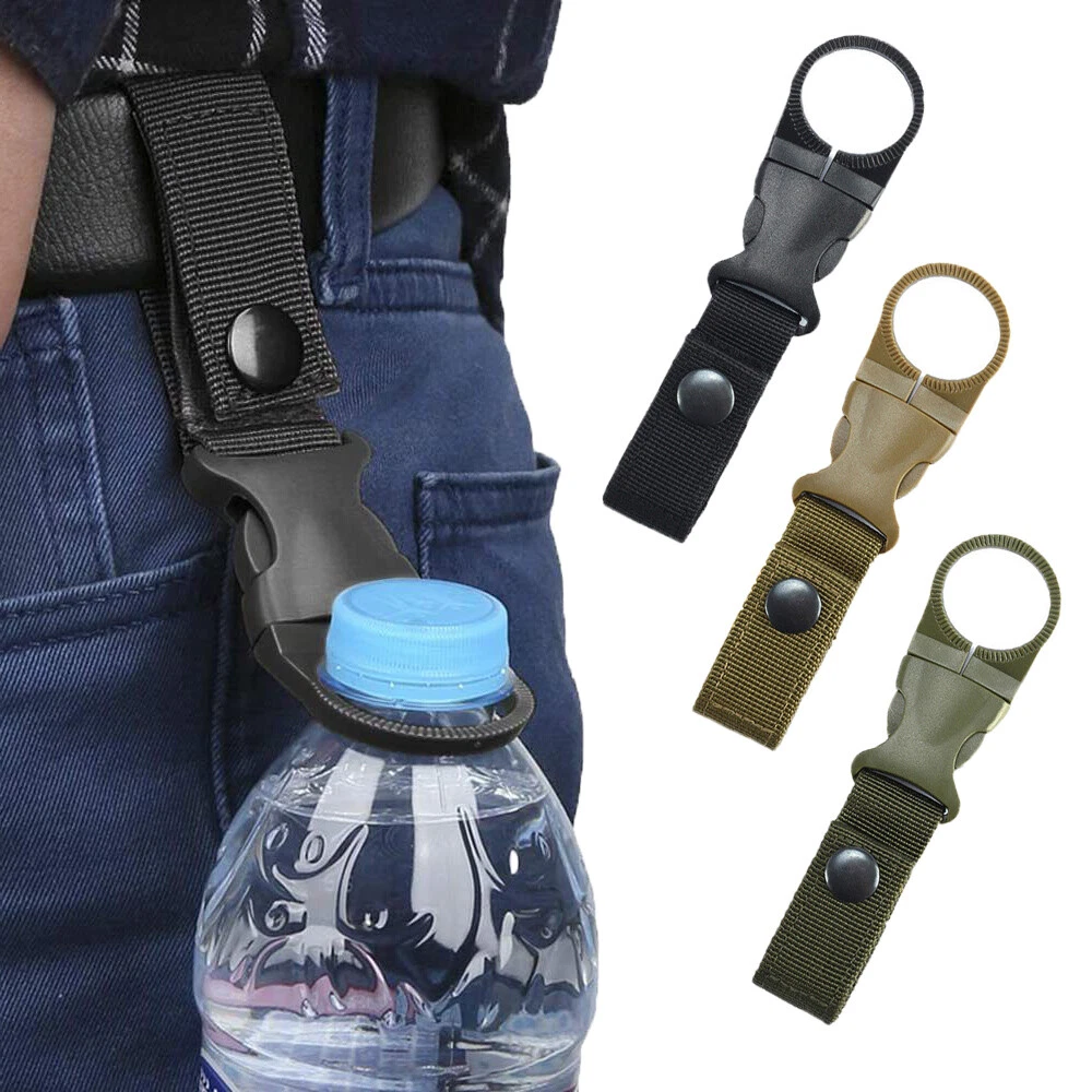 Tactical Water Bottle Buckle Belt Clip Carabiner Hook Holder Nylon Outdoor  Gear