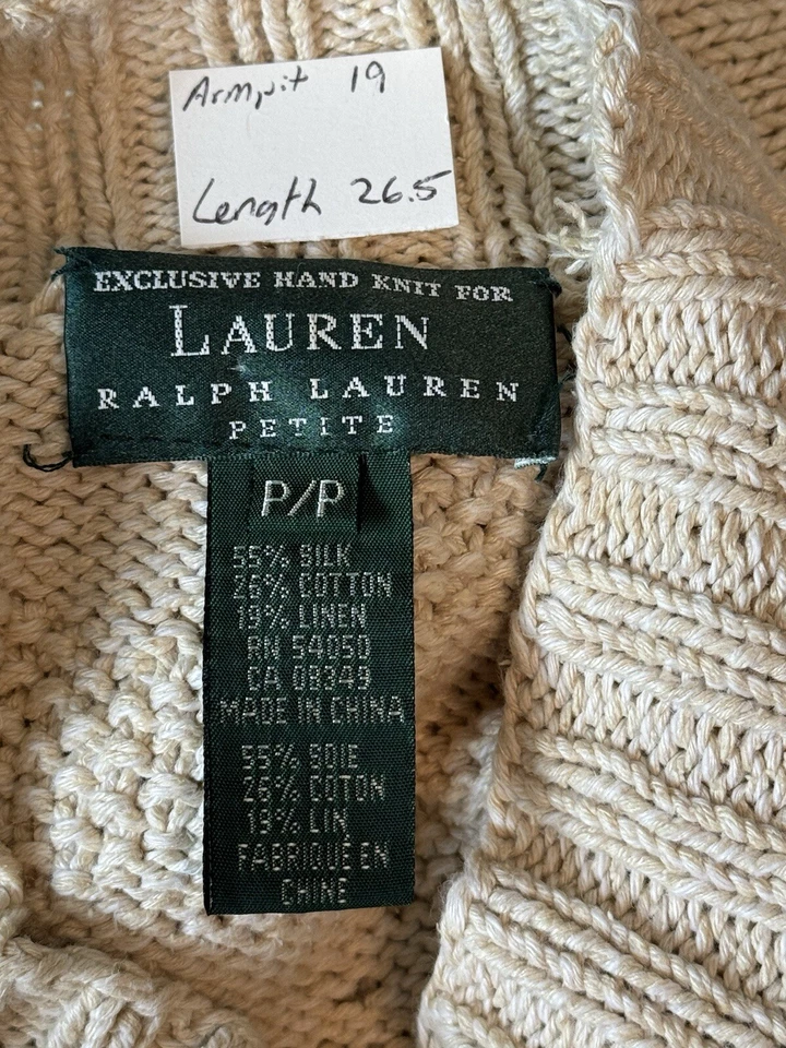 Suéter De Colección Lauren Ralph Lauren Mujeres Seda Lino Talla SP Cápsula Dinero Antiguo Foto 2 de 4