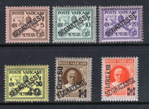VATICAN Sc#J1-6 1931 Postage Due MNH