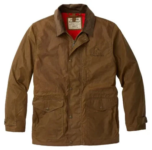 Filson Ducks Unlimited Mile Marker Coat NWT Rugged Tan Waxed Cover Cloth Jacket - Image 2 of 4
