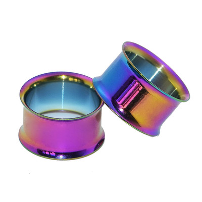PAIR-STAINLESS STEEL EYELETS-EAR GAUGE PLUGS-FLESH TUNNEL-DOUBLE-FLARED JEWELRYS