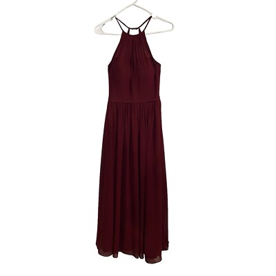 disney inspired bridesmaid dresses BABARONI Halter V Neck Short Chiffon Bridesmaid Dresses-Burgundy, Burgundy / US0