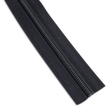 YKK Continuous Coil Black Nylon Zipper Tape - 3 or 5
