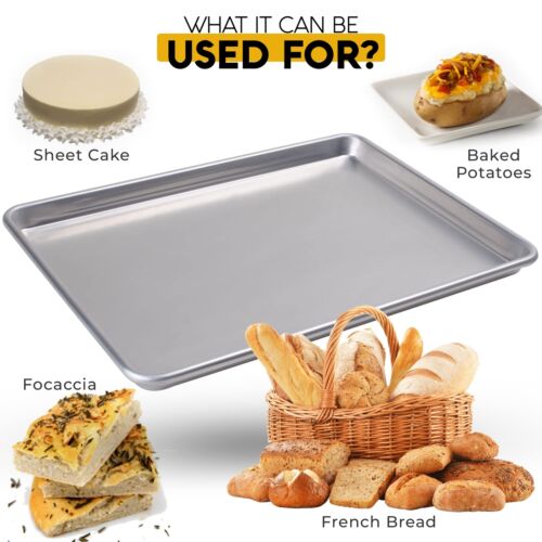 Media hoja de cocina alpina bandeja para hornear aluminio 18 pulgadas con montura para hornear galletas probar - Imagen 6 de 7