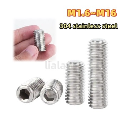 Flat Point Hex Socket Set Screw A2 Stainless Steel Allen Head Set Screw M1.6~16