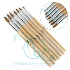 Acrylic Brush Professional Round Sable Various Sizes 2 4 6 8 10 12 14 & SETS