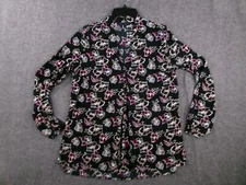 Attention Top Woman Medium Black Floral Flowy Resort Beachy Costal Capsule Day