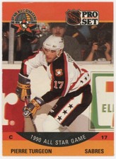 Pierre Turgeon 1990 Pro Set #366 Buffalo Sabres NHL All Star Game Hockey Card