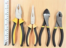 HOTECHE 4PC Plier 8" Combination 8" Long Nose 7" Diagonal Cutter 6" Slip Joint