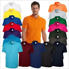 Unisex Classic Mens Short Sleeve Polo Shirt Work Wear Casual Polo Shirt Tee TOP