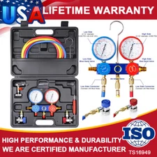 5FT Air AC Manifold Gauge Brass HVACPressure Tester Tool Refrigeration Charging