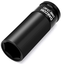 DAKCOS 22mm Impact Lug Nut Socket, 1/2 inch Drive, With Protective Sleeves,CR-MO