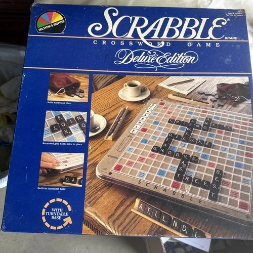 Vintage 1987 Scrabble Deluxe Turntable Edition Game Parker Brothers Complete Box