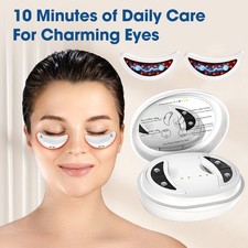 LED Red Light Eye Care Therapy Ems Massager With Gel Patch For Under Eye Wrinkle
