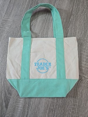 Trader Joe's Canvas Tote Mini Bag Limited Edition Pastel Green New w/Tags Easter