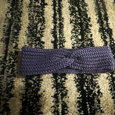 Women’s Purple Knit Twist Headband Ear Warmer, Stretch Solid Classic Casual