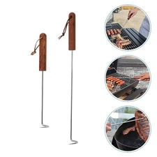 2 Pcs Stainless Steel Meat Hook Food Flipper Turner for BBQ Grill Accessories