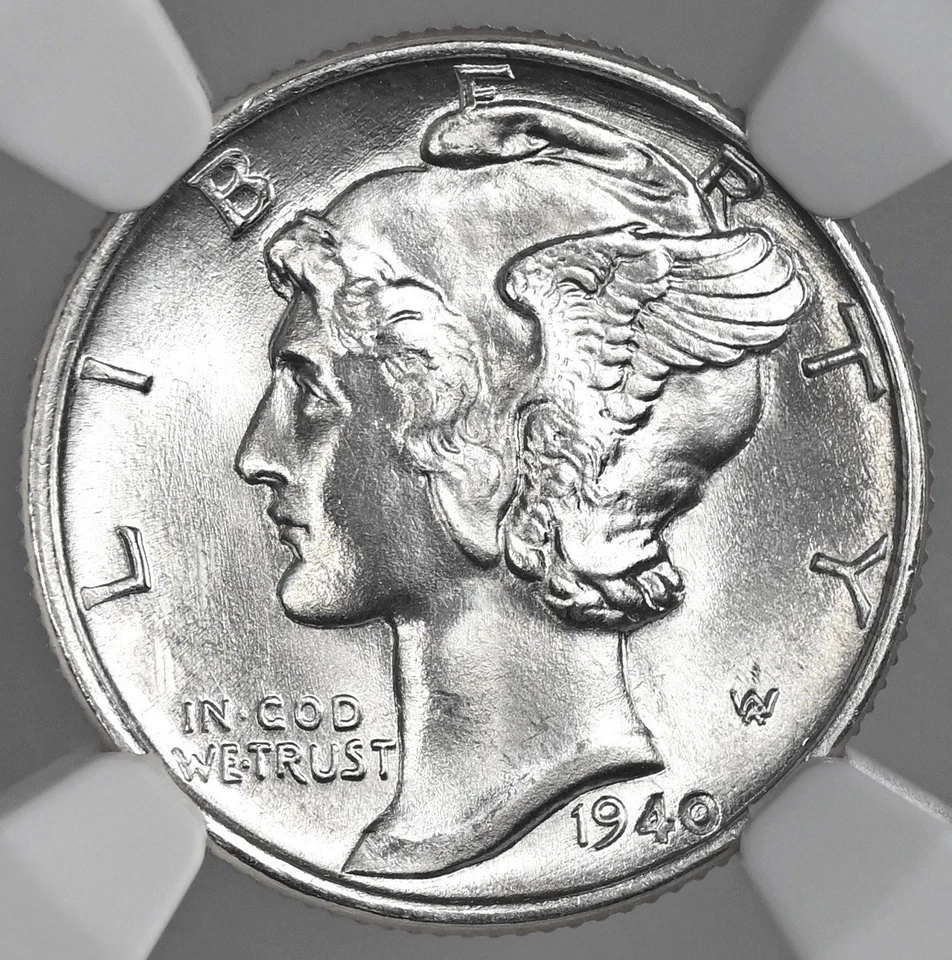 1940-P  10C  MERCURY SILVER DIME  "FULL BANDS"  NGC MS66 FB #8345185-040 - Image 2 of 4