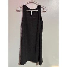 B Black Textured Swiss Dot Sleeveless Shift Dress – Size M