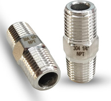 Adaptador de Tuberia NPT Macho de 1/4 Pulgada Acero Inoxidable 304 Paquete 2 Pcs