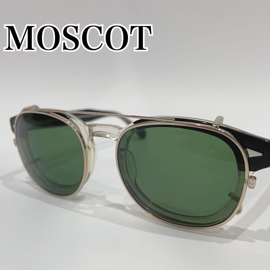 MOSCOT LEMTOSH 46□24 Black Crystal Eyeglasses w/ Clip-On