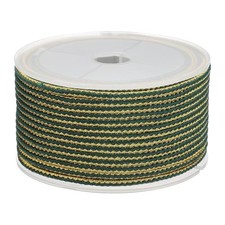 15 Yards x 2.5 mm Braided Cord, Metallic Bracelet Knotting Macrame Dark Green