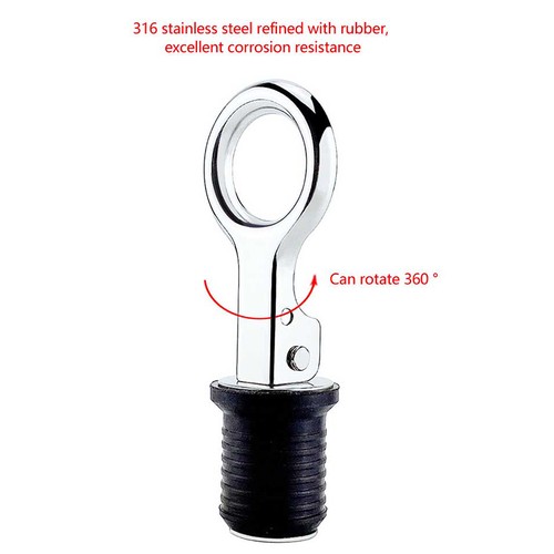 25 mm Marine Ablassschraube verstellbar schnappfest Edelstahl Gummi Ablassschraube - Bild 6 von 7