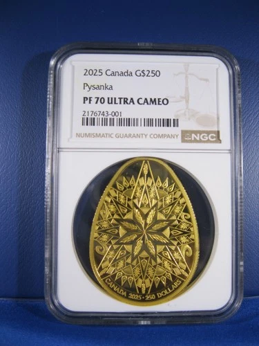 2025 CANADA GOLD $250 PYSANKA NGC PR 70 UCAM A WORK OF ART  2+ OUNCES w/box coa