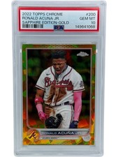 2022 Topps Chrome Sapphire Edition Ronald Acuna Jr. #200 Gold /50 Braves PSA 10